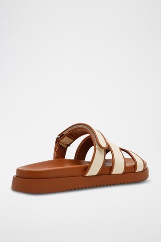 Mules - Marron et blanc