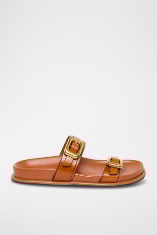 Mules en cuir - Camel