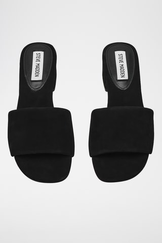 Mules à talons en nubuck - Noir