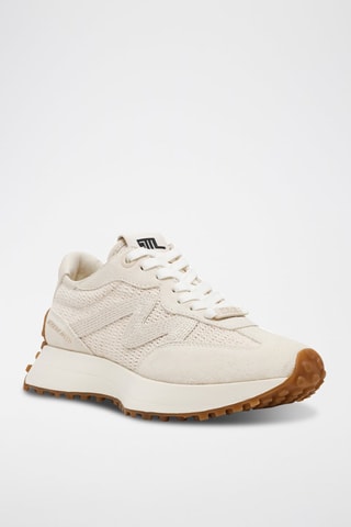 Baskets en nubuck - Ecru et beige