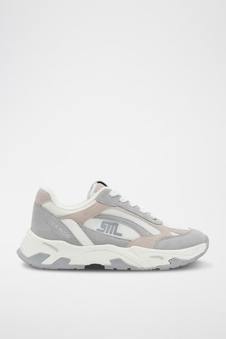 Baskets plateformes en nubuck - Blanc