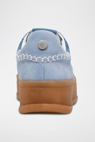 Baskets plateformes en nubuck - Bleu
