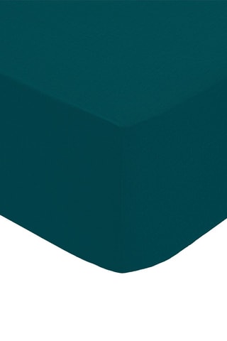 Drap-housse en percale de coton 80 fils/cm² - Bleu canard