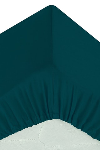 Drap-housse en percale de coton 80 fils/cm² - Bleu canard