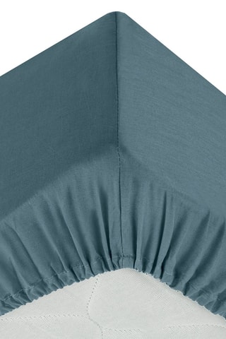 Drap-housse en coton 57 fils/cm² Carina - Bleu