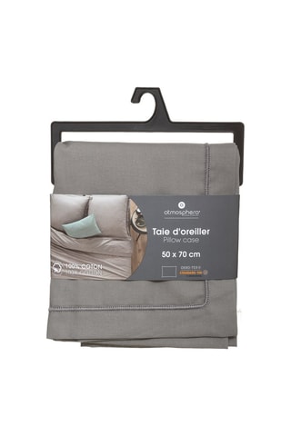 Taie d'oreiller en coton 145 g/m² - Gris - 50 x 70 cm