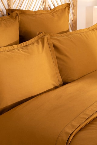 Taie d'oreiller en percale de coton 80 fils/cm² - Ocre