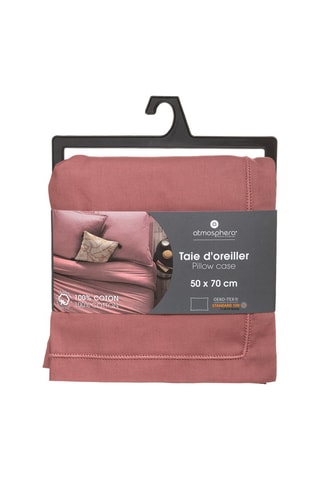 Taie d'oreiller en coton 145 g/m² - Rose - 50 x 70 cm