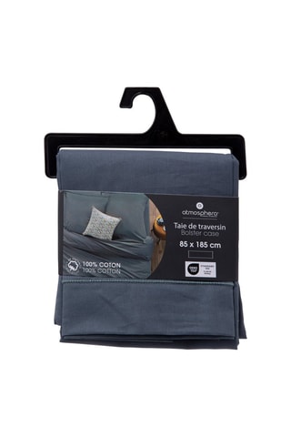 Taie de traversin en coton 145 g/m² - Bleu - 85 x 185 cm