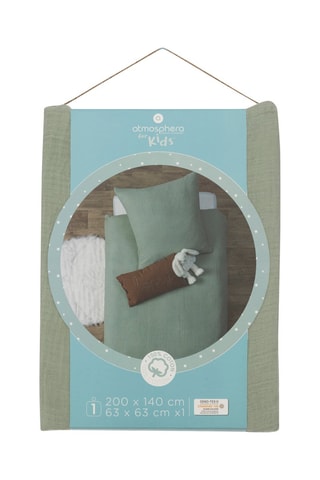 Parure de couette en coton 130 g/m² Gaze - Vert clair