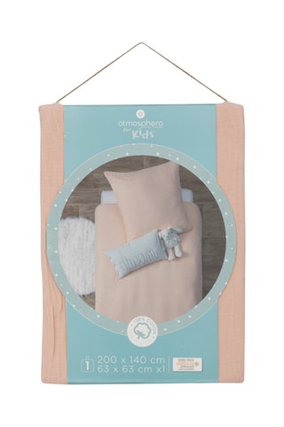 Parure de couette en coton 130 g/m² Gaze - Rose clair
