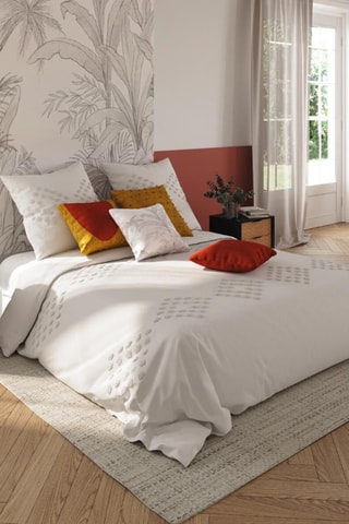 Parure de couette en coton 115 g/m²  Tuft  - Ivoire