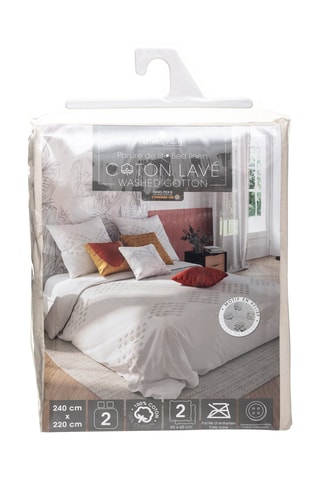 Parure de couette en coton 115 g/m²  Tuft  - Ivoire