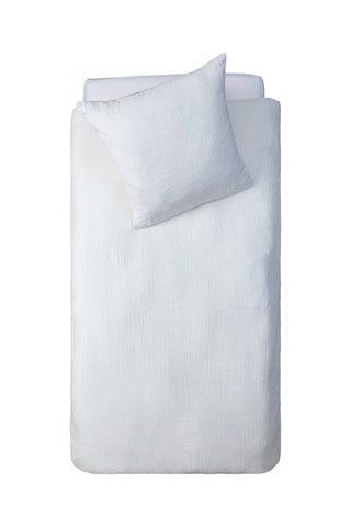 Parure de couette en coton 130 g/m² Gaze - Blanc