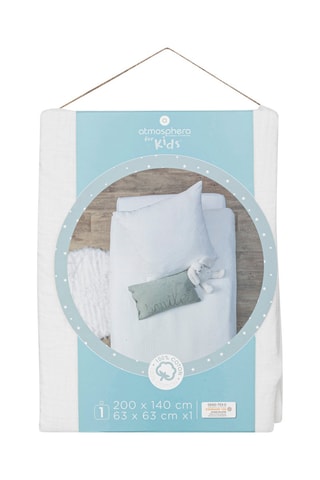 Parure de couette en coton 130 g/m² Gaze - Blanc