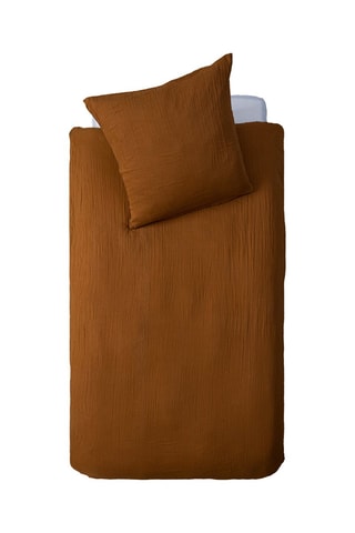 Parure de couette en coton 130 g/m² Gaze - Marron