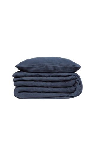 Parure de couette en coton 130 g/m² Gaze - Bleu marine