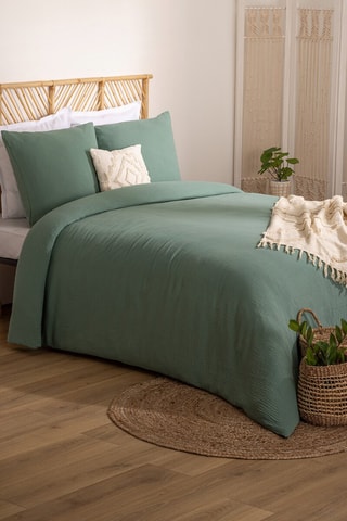 Parure de couette Flora - Sauge