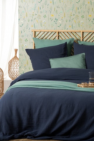 Parure de couette Flora - Bleu nuit