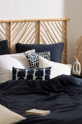 Parure de couette Flora - Bleu nuit