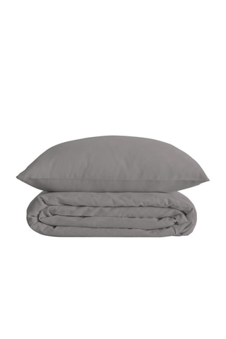 Parure de couette en percale de coton 80 fils/cm² - Gris