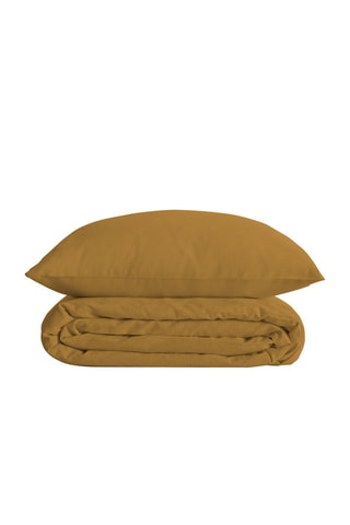 Parure de couette en percale de coton 80 fils/cm² - Ocre
