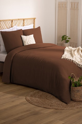 Parure de couette Flora - Marron