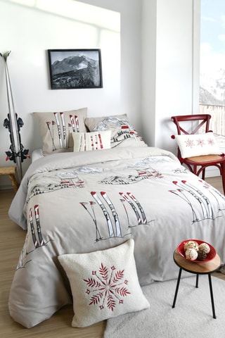 Parure de couette  - Gris et rouge