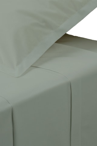 Drap plat en percale de coton 80 fils/cm² - Sauge