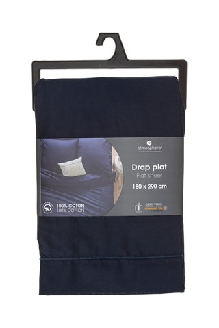 Drap plat en coton 115 g/m² - Bleu encre