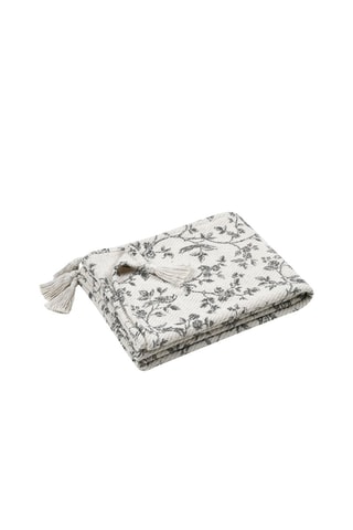 Plaid Clarine - Ecru et gris - 125 x 150 cm