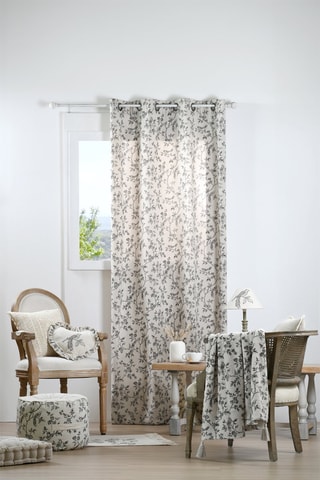 Plaid Clarine - Ecru et gris - 125 x 150 cm