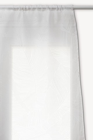 2 rideaux Voilage Feuille - Blanc - 60 x 90 cm