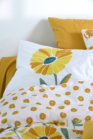 Taie d'oreiller en coton Blandine - 78 fils/cm² - Moutarde