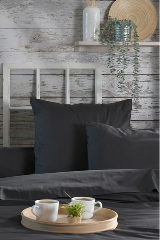 Taie d'oreiller Elysée - Anthracite - 63 x 63 cm