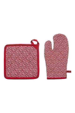 Gant de cuisine et manique Olia - Rouge