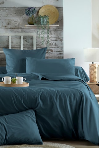 Drap plat Elysée - Bleu pétrole - 240 x 300 cm