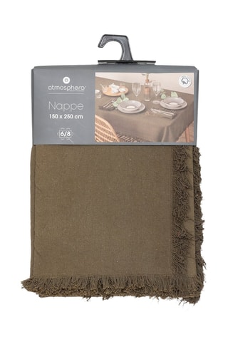 Nappe rectangulaire Maha - Vert kaki - 150 x 250 cm