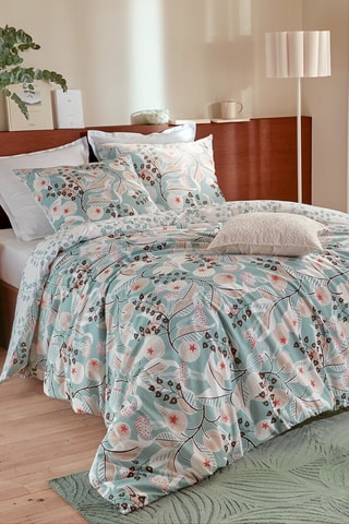 Parure de couette réversible Végétal - Bleu