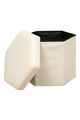 Pouf Jaiko - Beige - Revêtement en polyester.