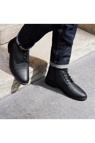 Botines de piel James - Negro