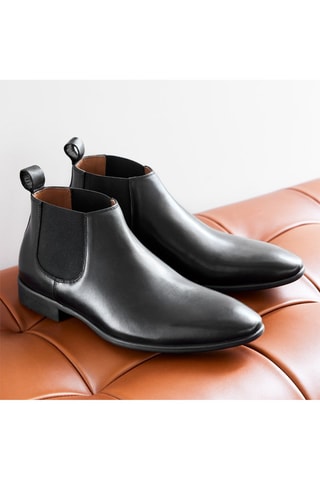 Botines Chelsea de piel Livio - Negro