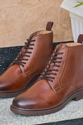 Botas de piel Joe - Marrón