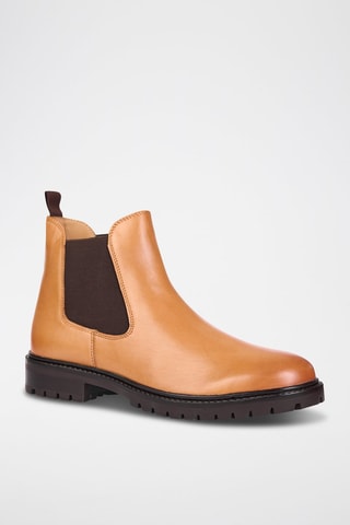 Botines Chelsea de piel Liam - Marrón