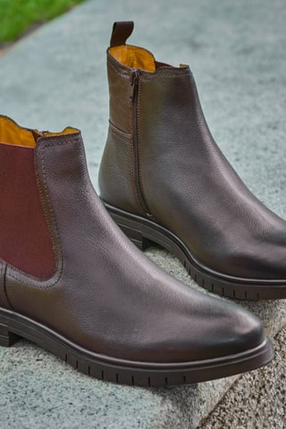 Botines Chelsea de piel Noah - Marrón