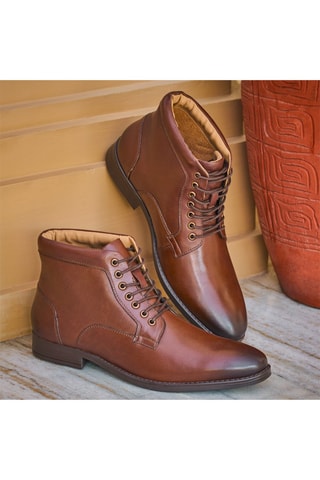 Botas de piel David - Marrón