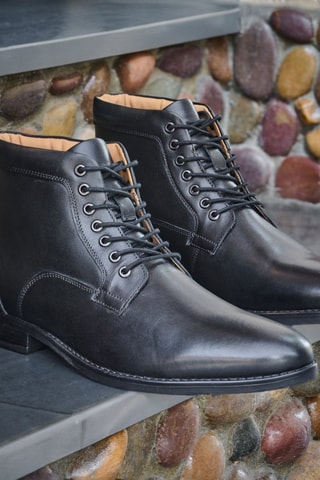 Botas de piel David - Negro