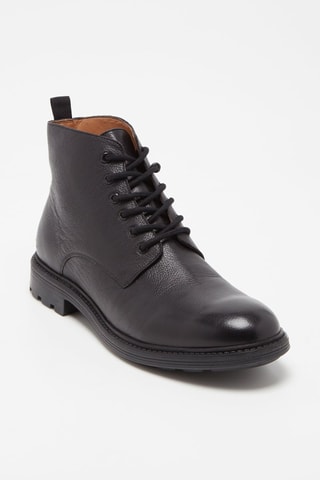 Botas de piel granulada Paolo - Negro