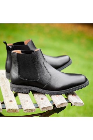 Botines Chelsea de piel granulada Dario - Negro