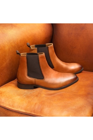 Botines Chelsea de piel  -  Mc Finlay - Marrón